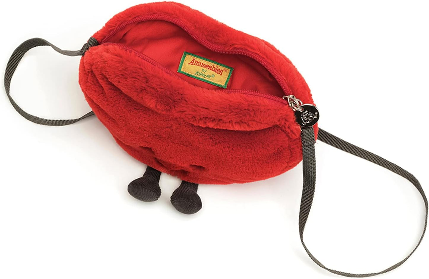Amuseables Heart Plush Bag, 7 Inches - Crossbody and Shoulder Purse - Fun and Unique Handbag