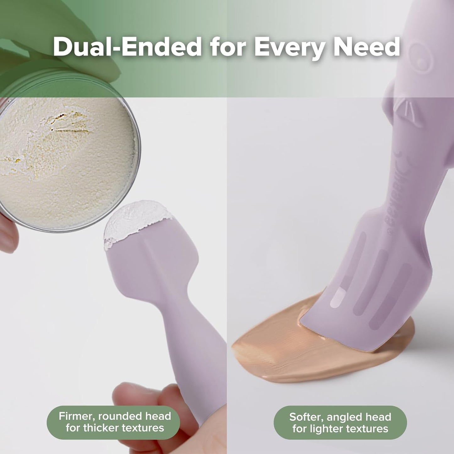 Baby Diaper Cream Spatula, Nomess Dual-Ended Silicone Diaper Rash Cream Applicator with Hygienic Case, Butt Spatula for Baby, Lavender