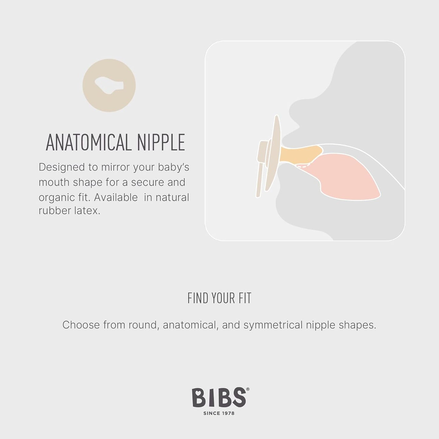 Pacifiers - Set of 2 | Colour Pacifier with Anatomical Nipple | Bpa-Free Natural Rubber | Made in Denmark | Ivory/Blush | Size 0-6 Months