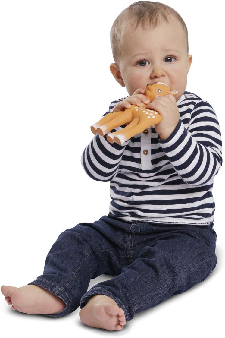 Fanfan the Fawn - 'S New Friend - Soft Natural Rubber - Bpa-Free Teething Toy for Babies from Birth