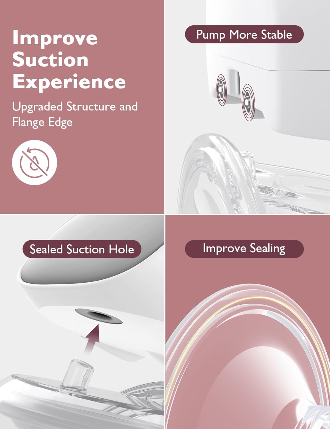 S9 Pro Updated Hands Free Breast Pump, Wearable Breast Pump of Longer Battery Life & LED Display, Double Electric Pump with 2 Modes & 9 Levels - 24Mm, 2 Pack Gray