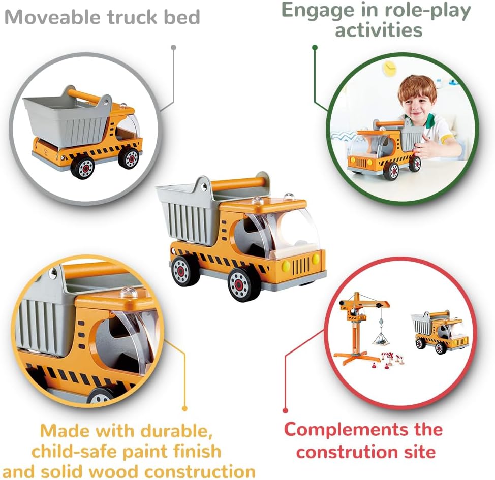 Dump Truck Kid'S Wooden Construction Toys Vehicle