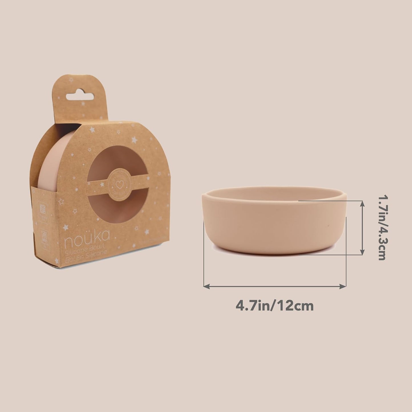 Nouka Bowl | 100% Food-Grade Silicone | Comes with a Lip Edge | Non-Slip & Soft | Dishwasher Friendly | Lily Blue | Size 10 Oz
