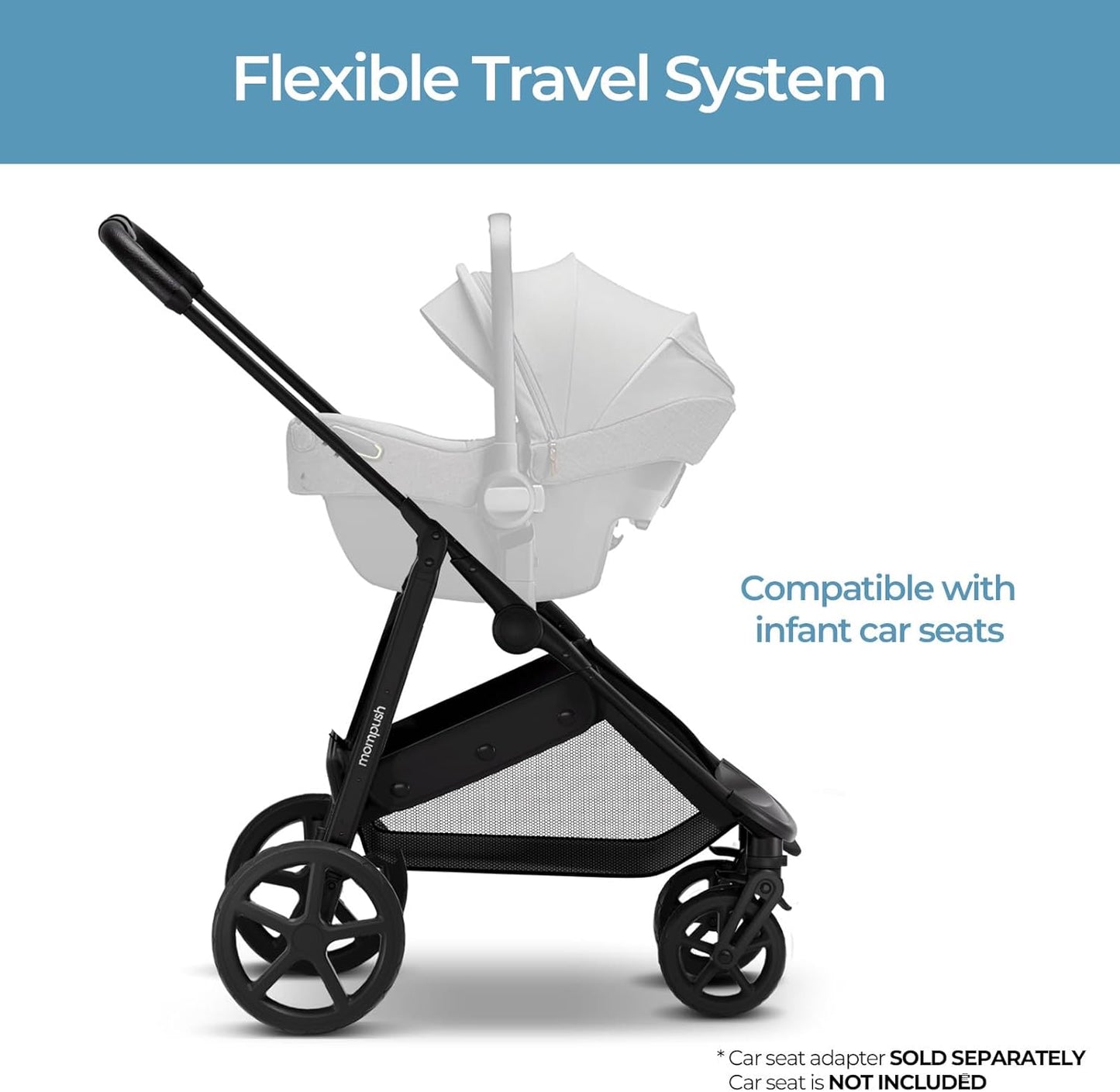 Wiz 2-In-1 Convertible Baby Stroller with Bassinet Mode, Foldable Infant Stroller with Reversible Seat and Large UPF 50+ Canopy