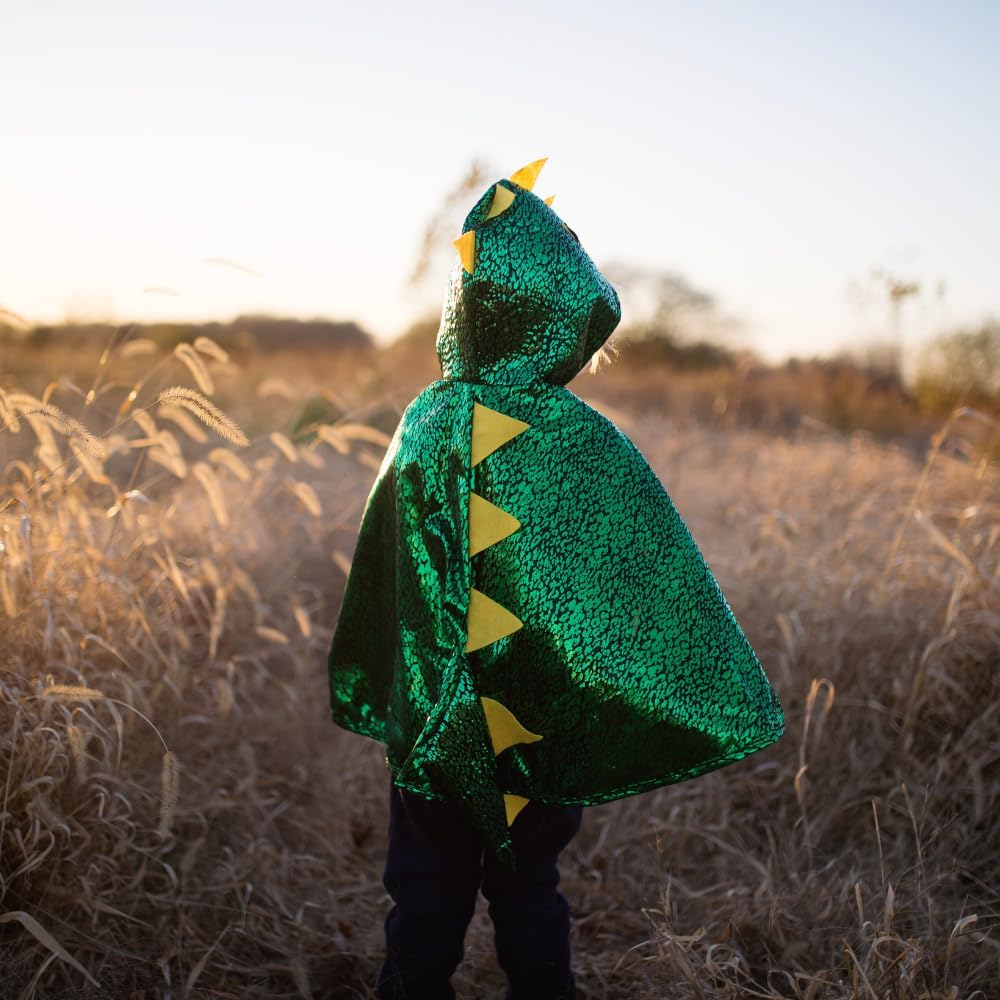 53062, Dragon Toddler Cape, Green/Metallic, US Size 2-3T