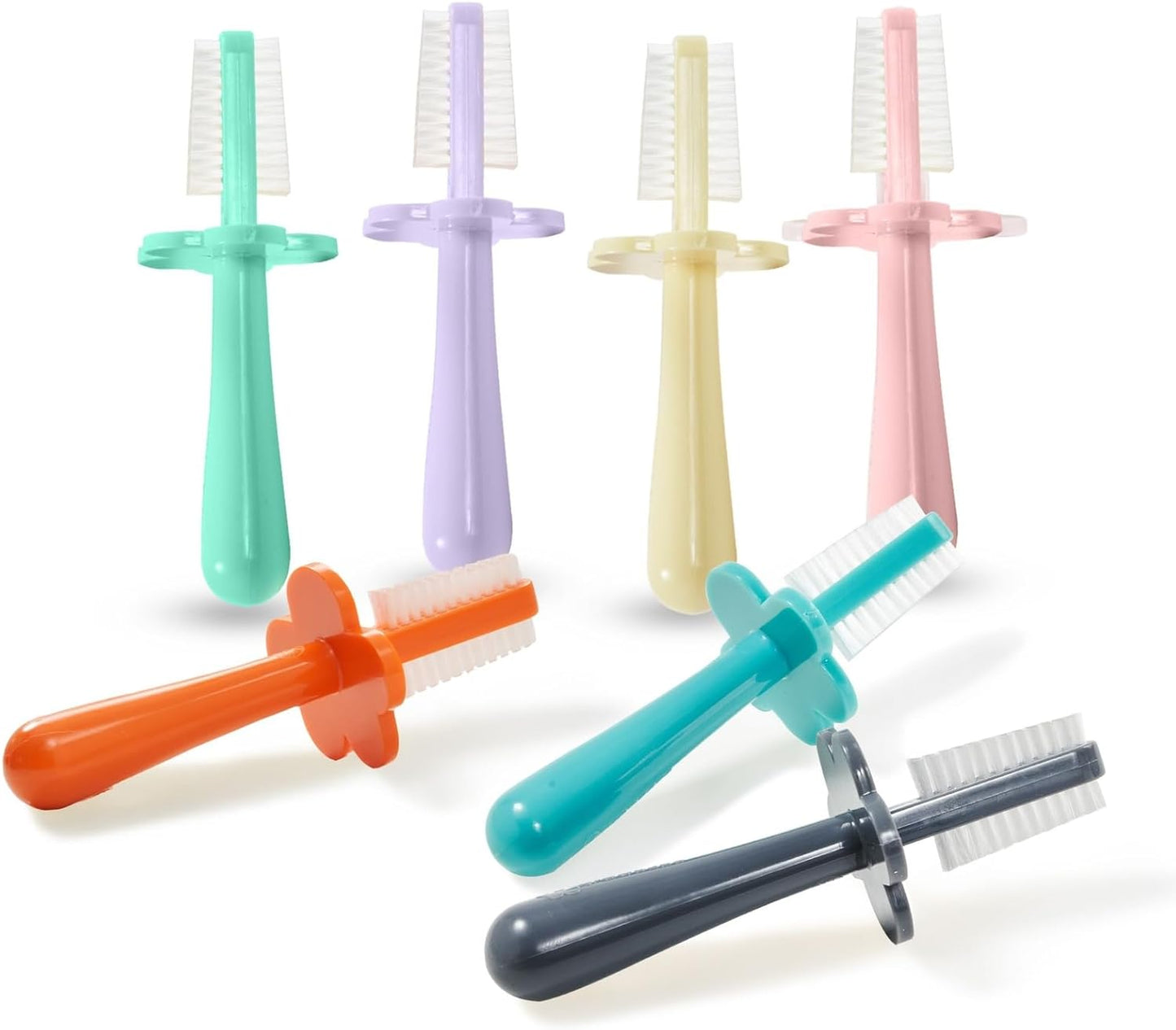 Baby Toothbrush Double Sided - Training Finger Toothbrush for Toddler Infant, Bpa-Free & Phthalate-Free for Baby & Toddler, 2 Pack, Mint and Blush