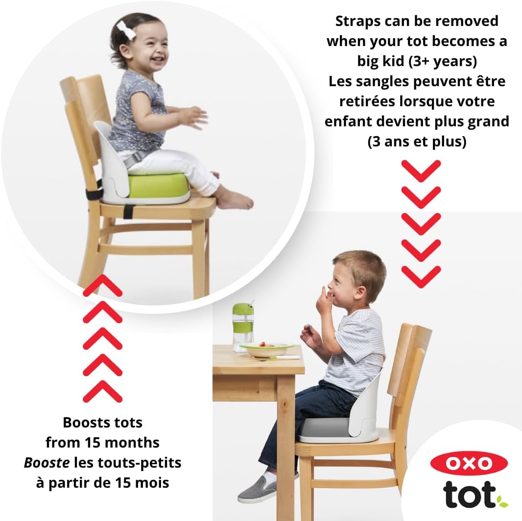 Perch Booster Seat with Straps, Gray