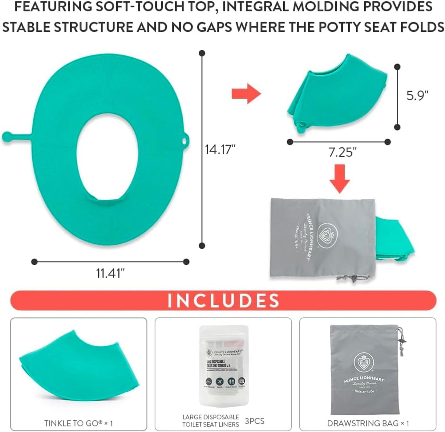 Tinkle to Go - Reusable Foldable Portable Potty Training Seat - Toilet Seat Perfect for Travel - Built-In Splash Guard, Perfect Potty Training Toilet Seat, Portable Potty for Toddlers