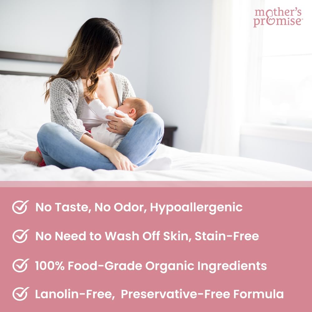 Organic Nipple Cream for Breastfeeding Mothers | Lanolin-Free Nipple Butter, Safe for Nursing Moms & Babies | No Need to Wash Balm for Dry Skin & Breastfeeding Essentials, Made in Canada, 2Oz.