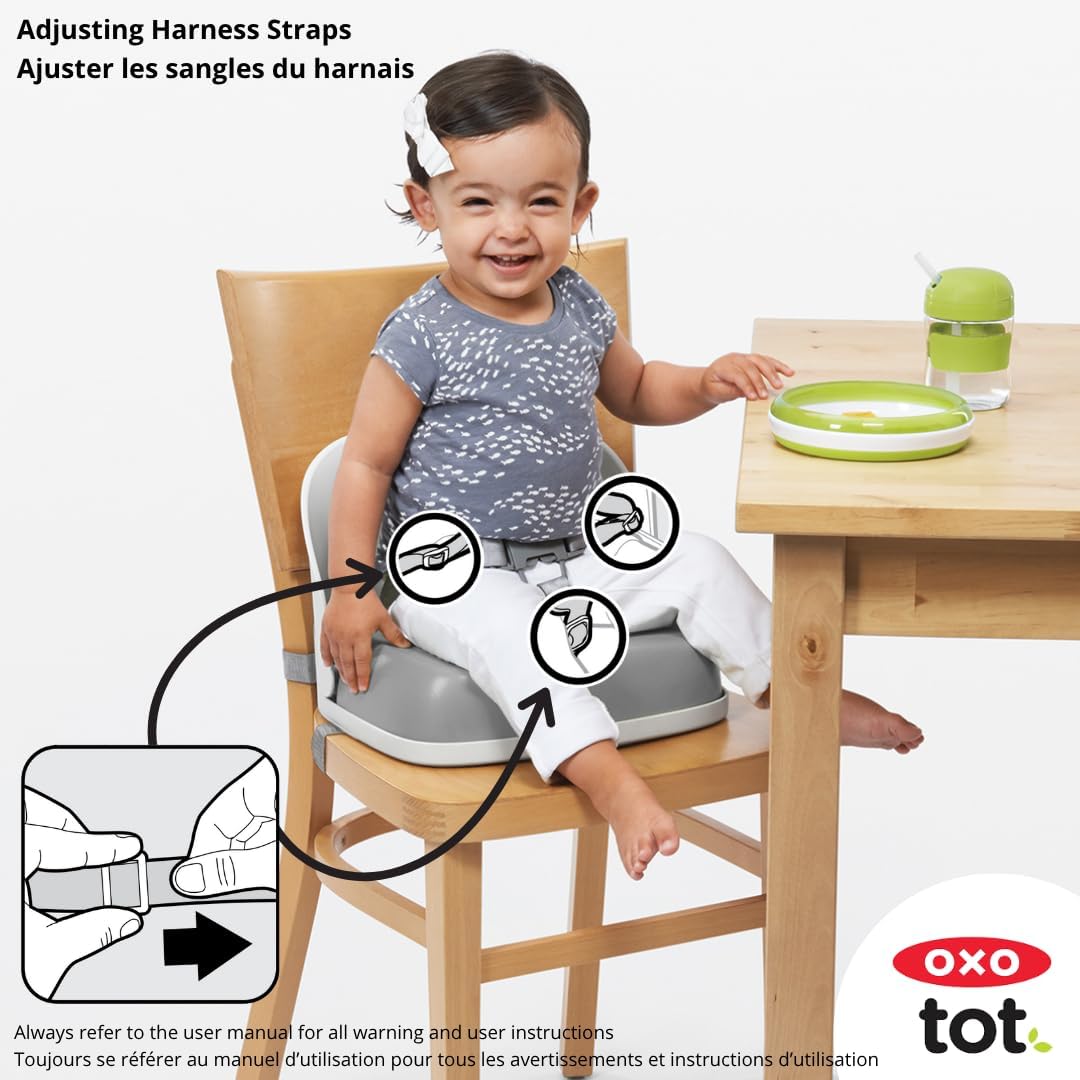 Perch Booster Seat with Straps, Gray