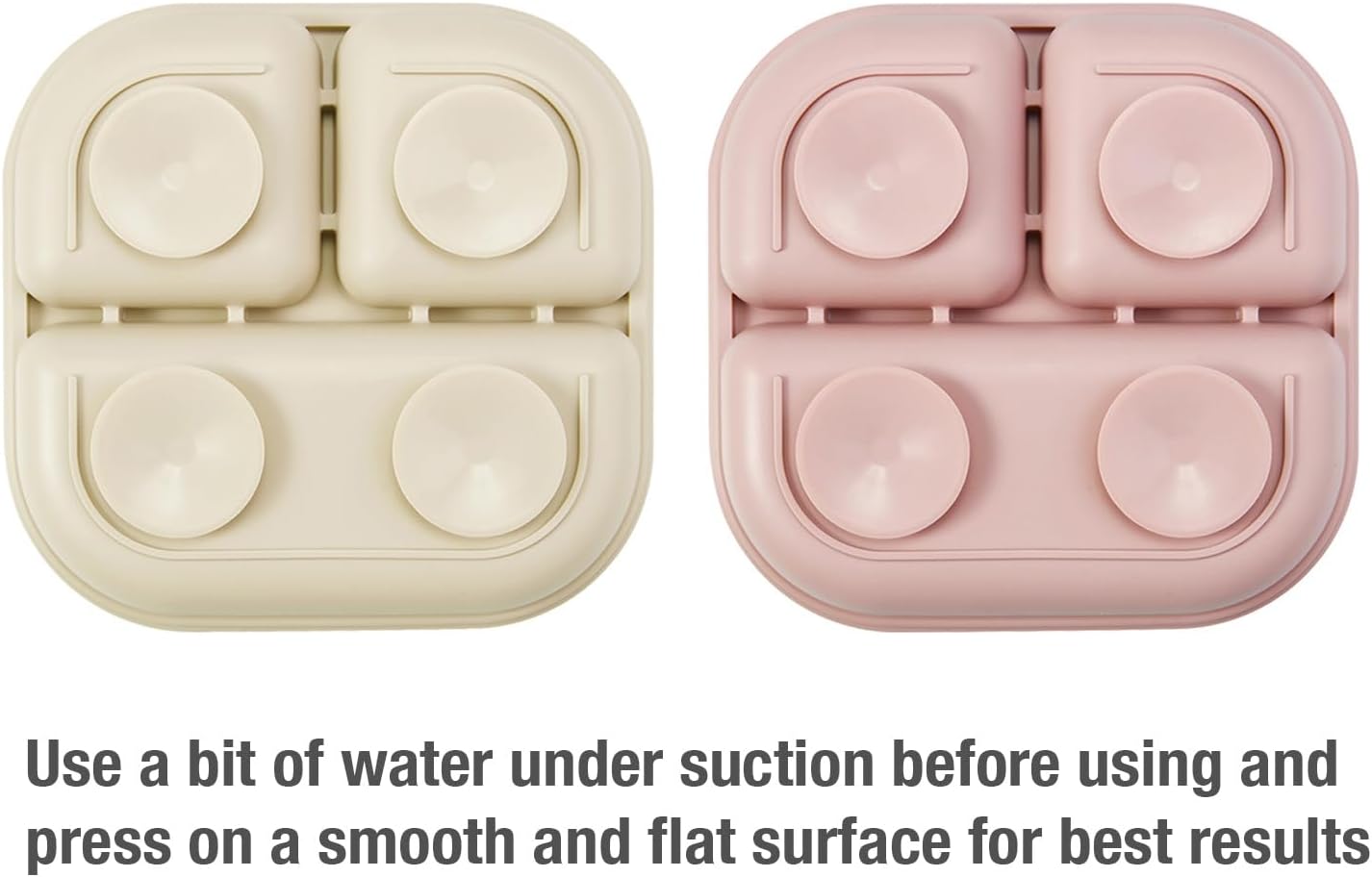 Suction Plates for Baby, 2 Pack Silicone Plates for Toddlers Infant Kids, Divided Suction Plate Dish Set, Non-Slip, Non-Toxic, BPA Free