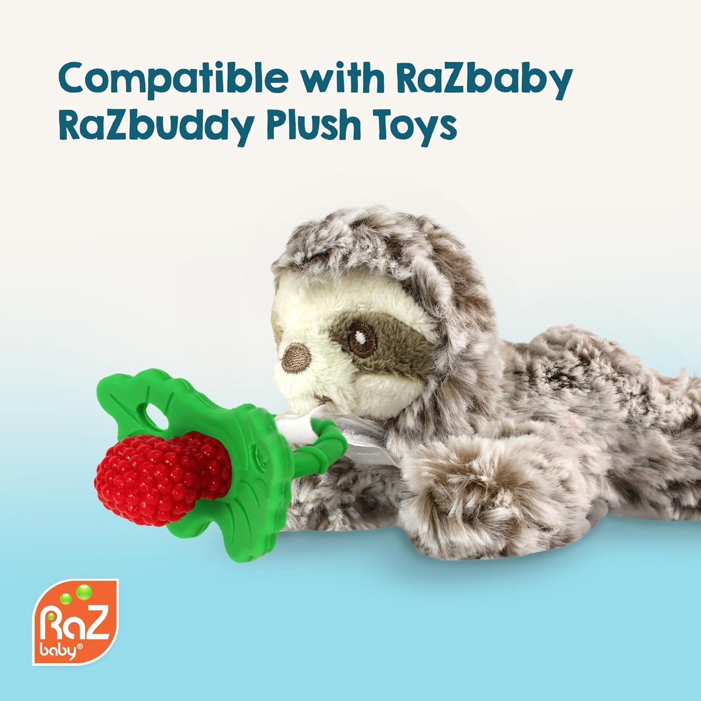 Razberry Silicone Baby Teether Toy - Berrybumps Soothe Babies Sore Gums - Infant Teething Toy - Hands Free Design - BPA Free - Easy-To-Hold Design - Teething Relief Pacifier - Fruit Shape (2-Pack, Red/Red)