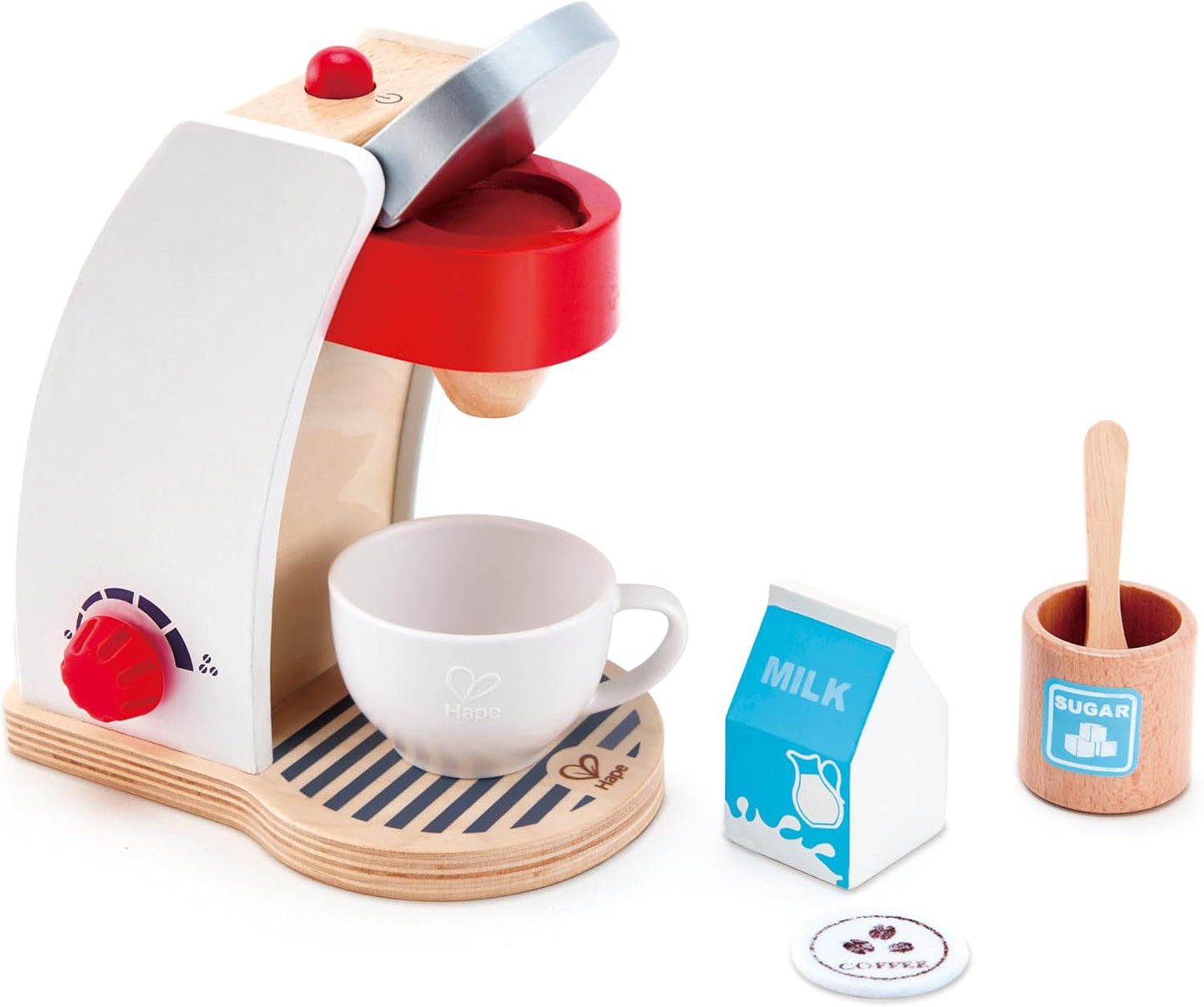 International International My Coffee Machine Wooden Play Kitchen Set with Accessories (White)