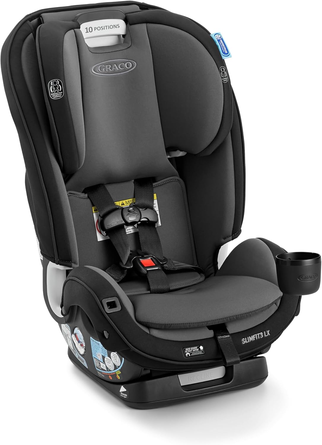 Slimfit3 LX 3-In-1 Car Seat Ft. Anti-Rebound Bar, Baby to Big Kid Car Seat, 2.2-45 Kg (4-100 Lb), Gotham