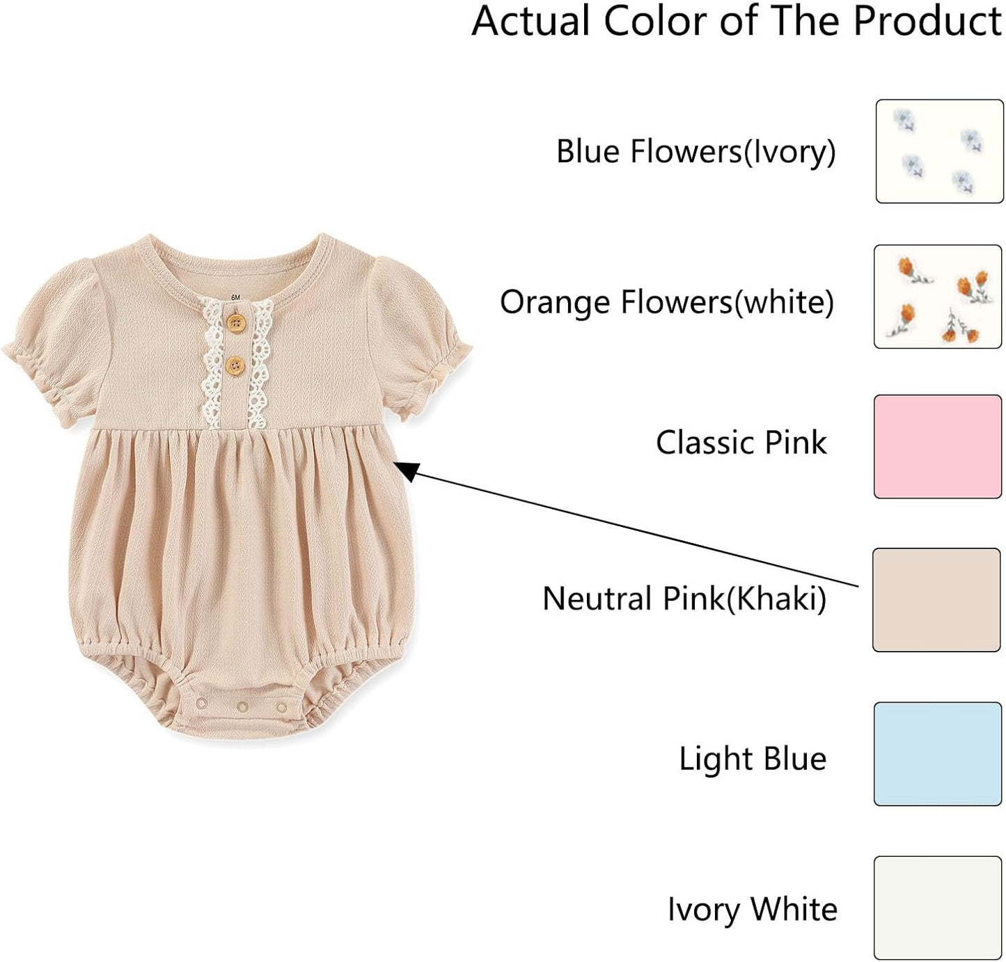 Baby Girls Clothes Set Cotton Floral Bodysuit Dress with Headpiece for 3-24 Months