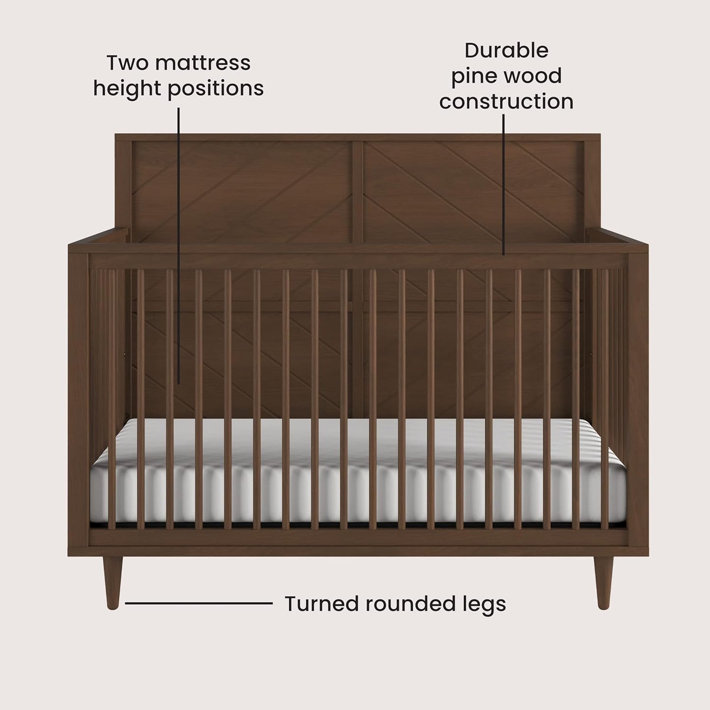 Surrey Hill 4-In-1 Convertible Crib (Toasted Chestnut)