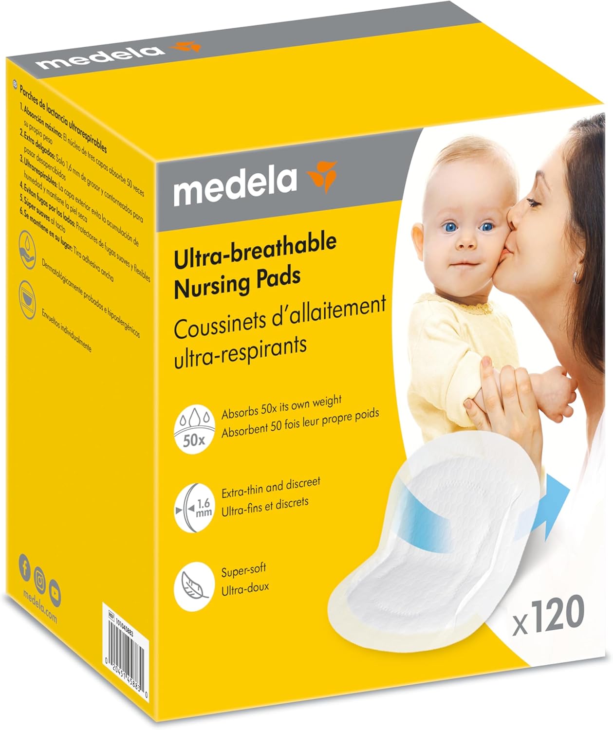 Pump in Style Plug-In Breast Pump, Wearable In-Bra Collection Cups, Easy to Clean & Ultra-Breathable Nursing Pad | 120 Count, Highly Absorbent, Breathable and Discreet for Comfortable Wear