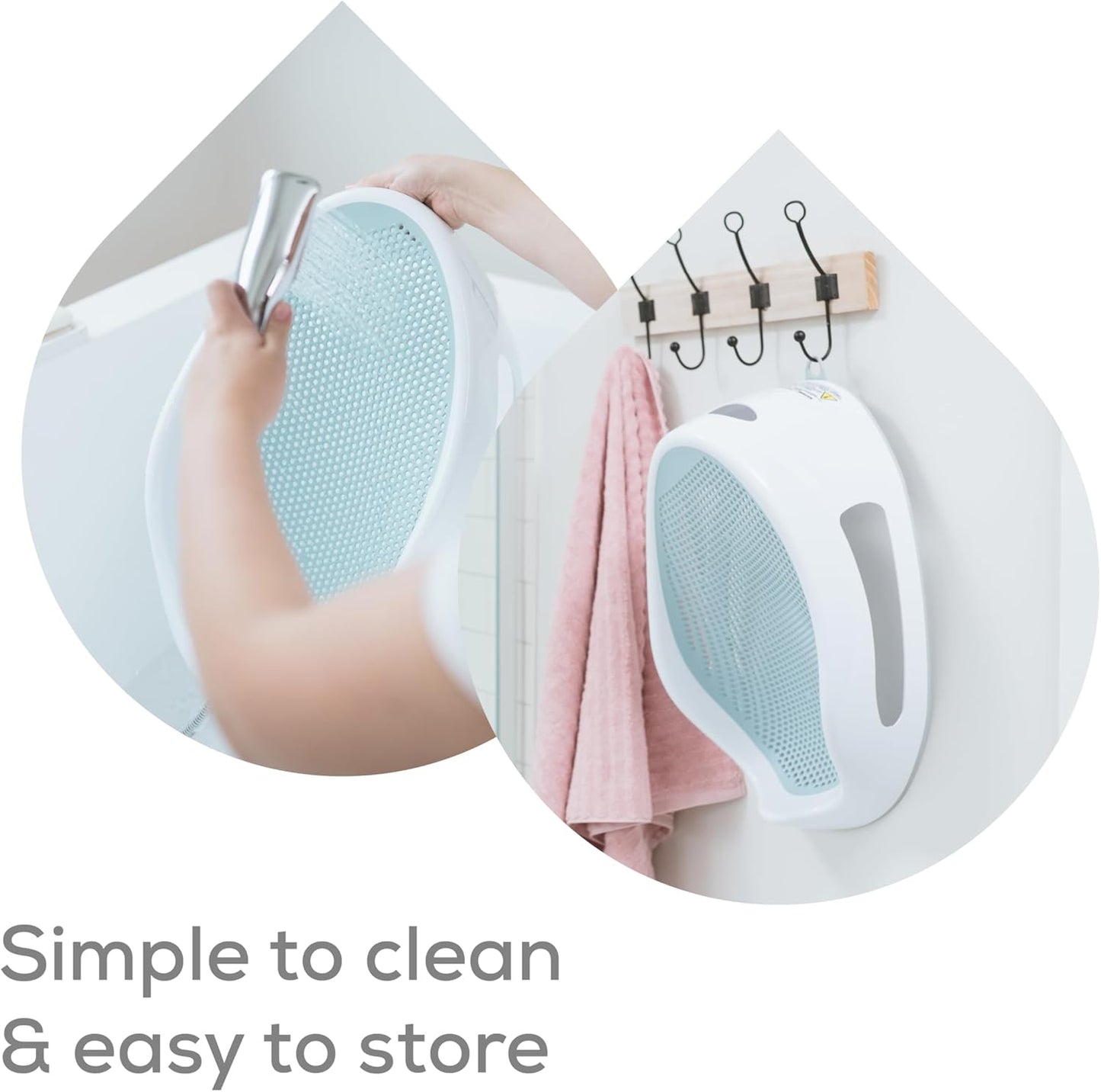 Baby Bath Support, Aqua, for Babies Less than 6 Months of Age, Made in Canada