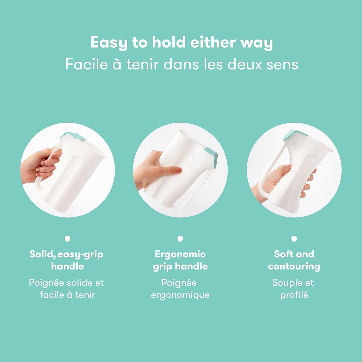 Control the Flow Bath Rinse Cup, Tear Free Rinser to Wash Hair + Body, Rinser Cup for Bath Time with Easy Grip Handle + Removable Rain Shower