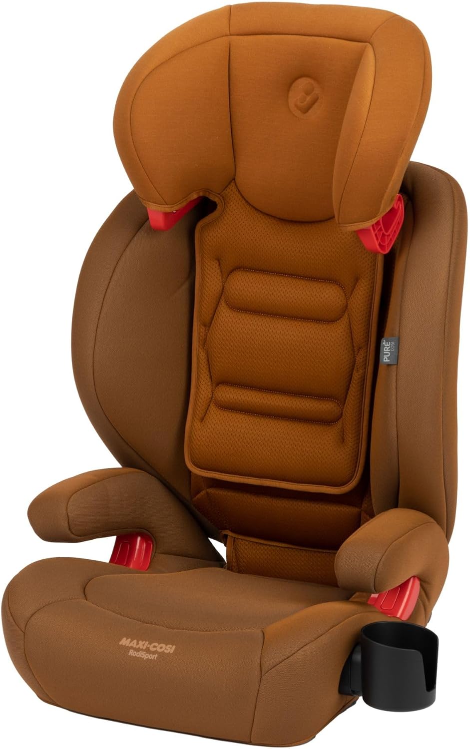 Rodisport 2-In-1 Convertible Booster Car Seat | High Back & Backless Modes | 7-Position Adjustable Height | Integrated Belt Guides | Rigid-Latch System | Cognac