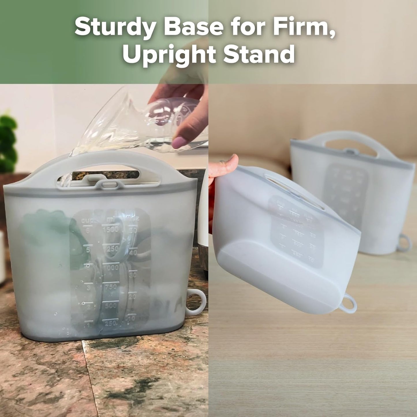 Silicone Microwave Steam Sterilizer Bags for Travel, Reusable Silicone Steaming Bags for Baby Bottles, Breast Pump, Accessories, Pacifiers and Teethers, Great for Home and On-The-Go, Grey (1PC)