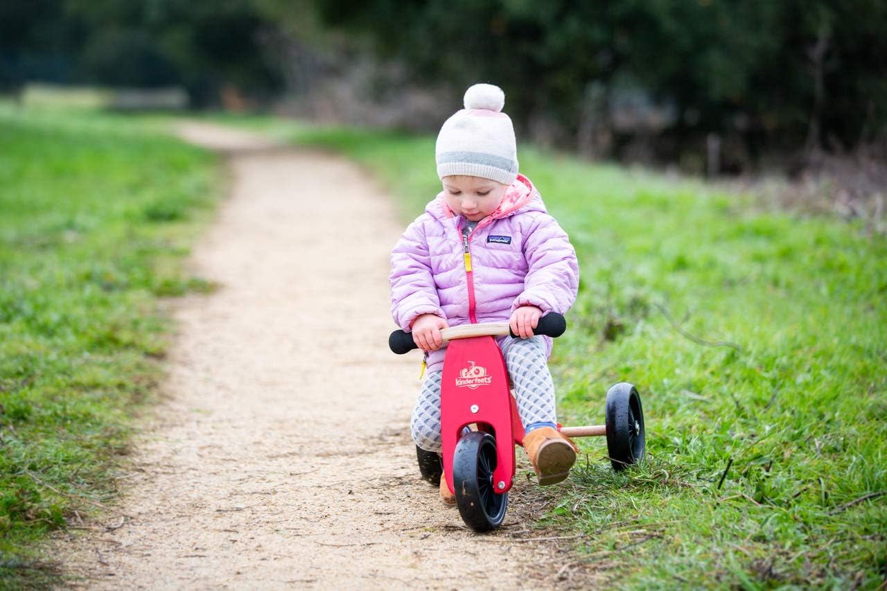 Tinytot 2-In-1 Wooden Balance Bike and Tricycle - Easily Convert from Bike to Trike | Adjustable Riding Balance Toy for Kids and Toddlers | Ages 12 to 24 Months