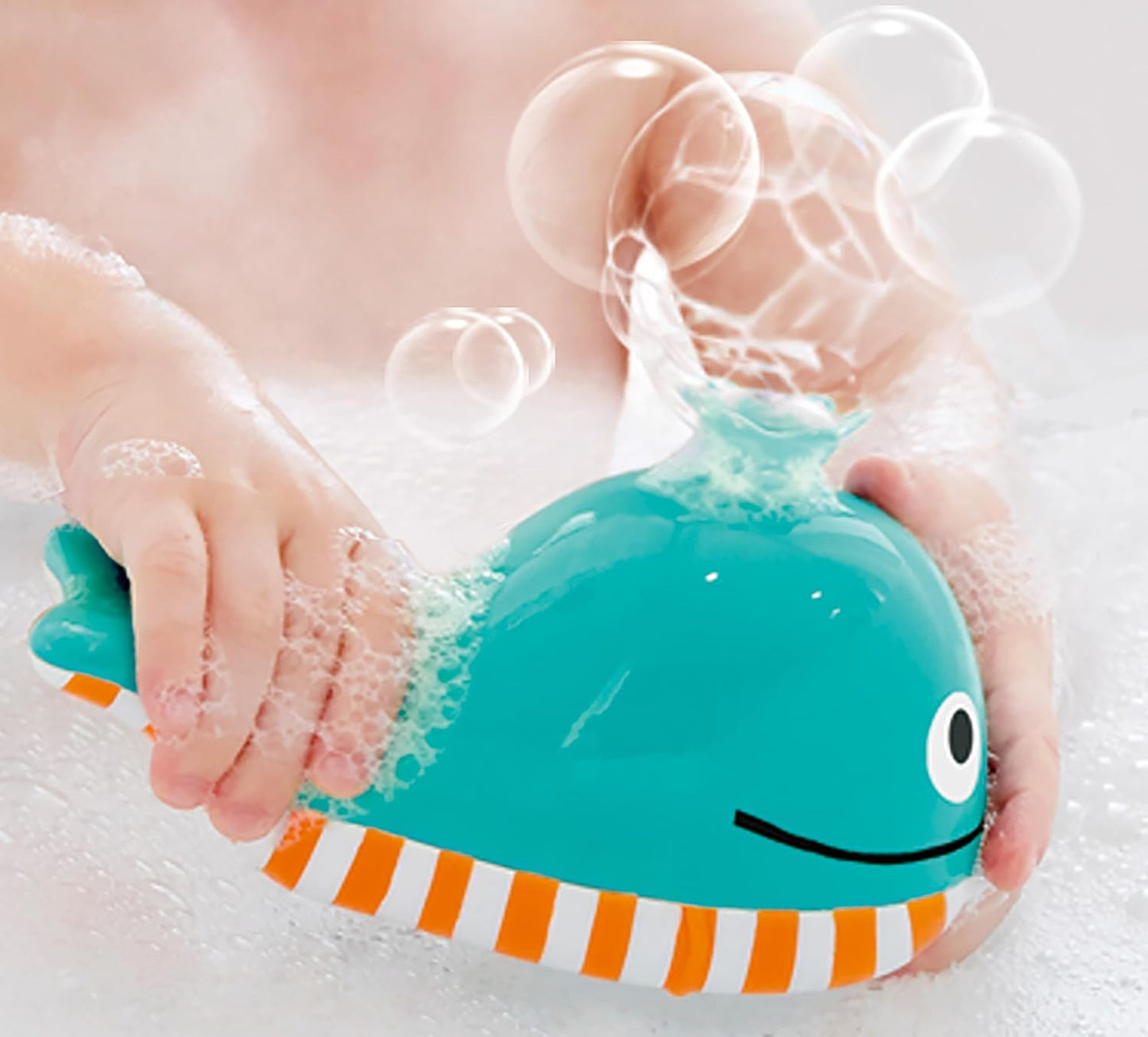Bubble Blowing Whale | Baby Squirt Toy for Bath Time Play, Blue