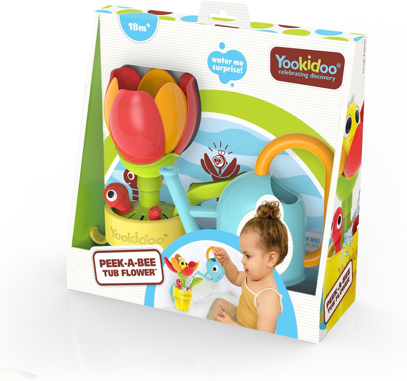 - Peek-A-Bee Flower Tub - Baby Bath Toy - Garden Theme - Flower Pot with Worm – Chain Reaction of Fun - PBA Free - Bath Time Play - from 18 Months Old - 40221