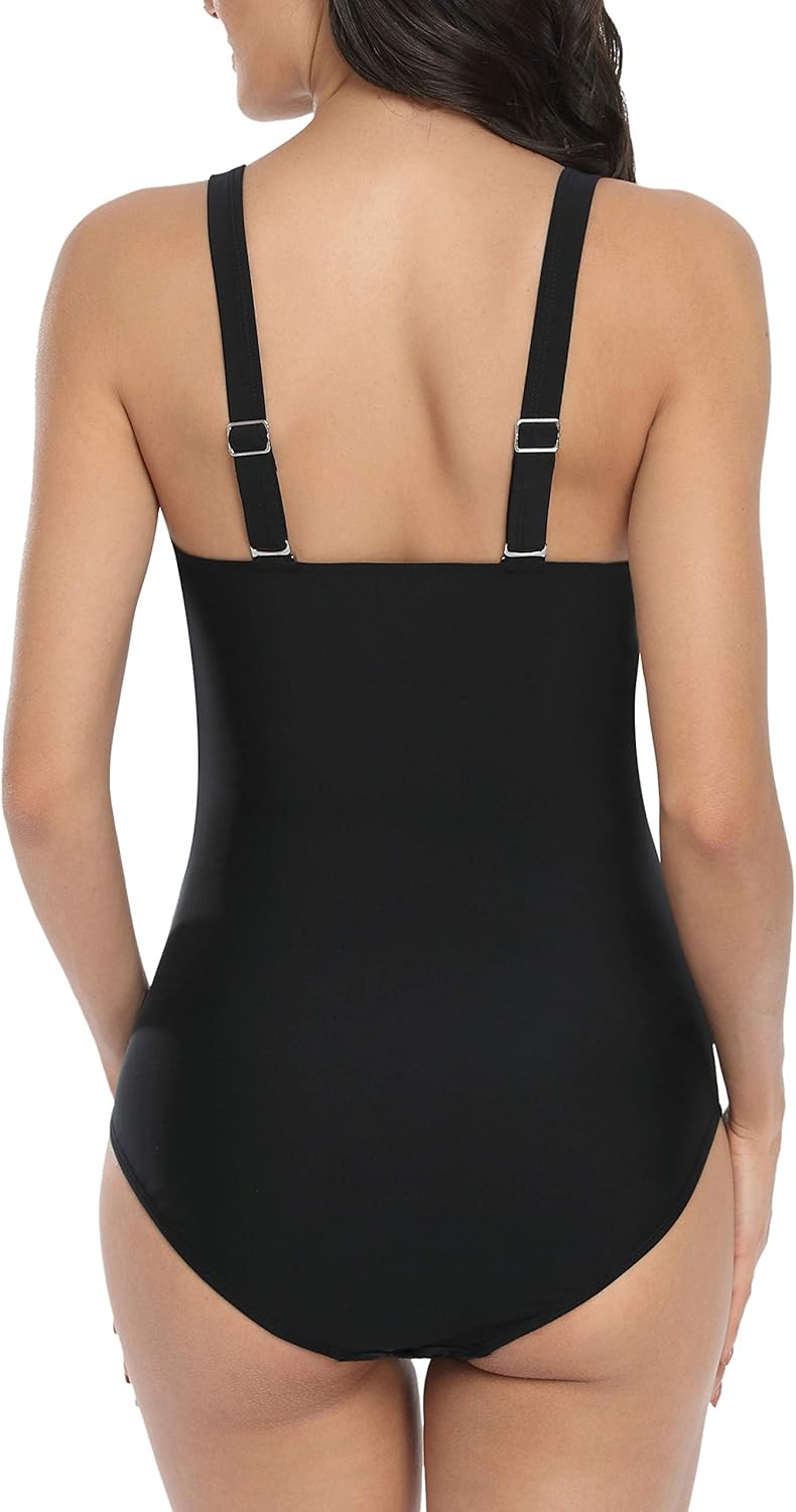 Maternity One Piece Swimwear Pregancy Front Cross Bathing Suits with Adjuatable Shoulder Straps