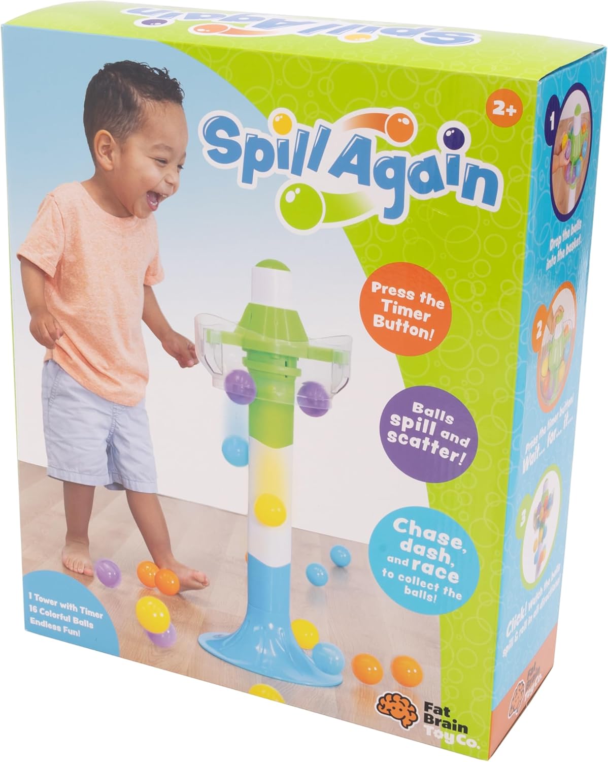 Spill Again Indoor Play Ball - No Batteries Required - for Ages 2 and Up