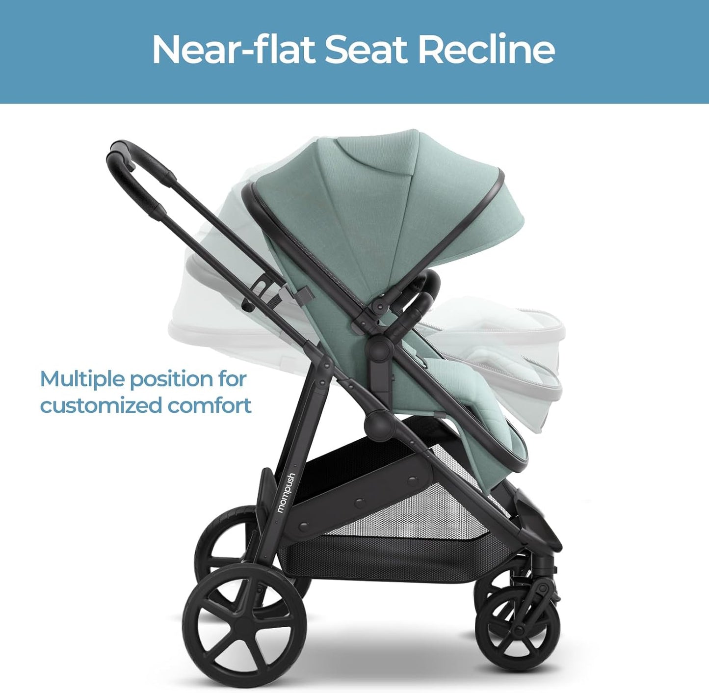 Wiz 2-In-1 Convertible Baby Stroller with Bassinet Mode, Foldable Infant Stroller with Reversible Seat and Large UPF 50+ Canopy