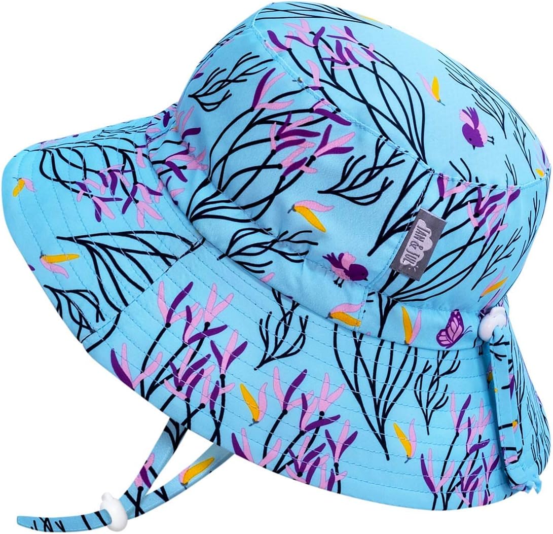 Summer Baby Girl Sun-Hat for Toddler, with Strings (M: 6-24 Months, Spring Flowers)