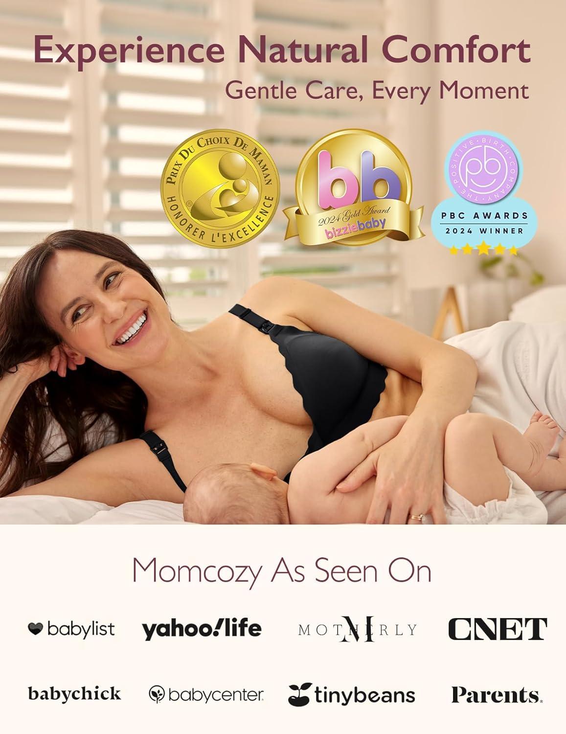 Nursing Bras for Breastfeeding, Jelly Strip Support Comfort Maternity Bra, Seamless Soft Wirefree Pregnancy Bra