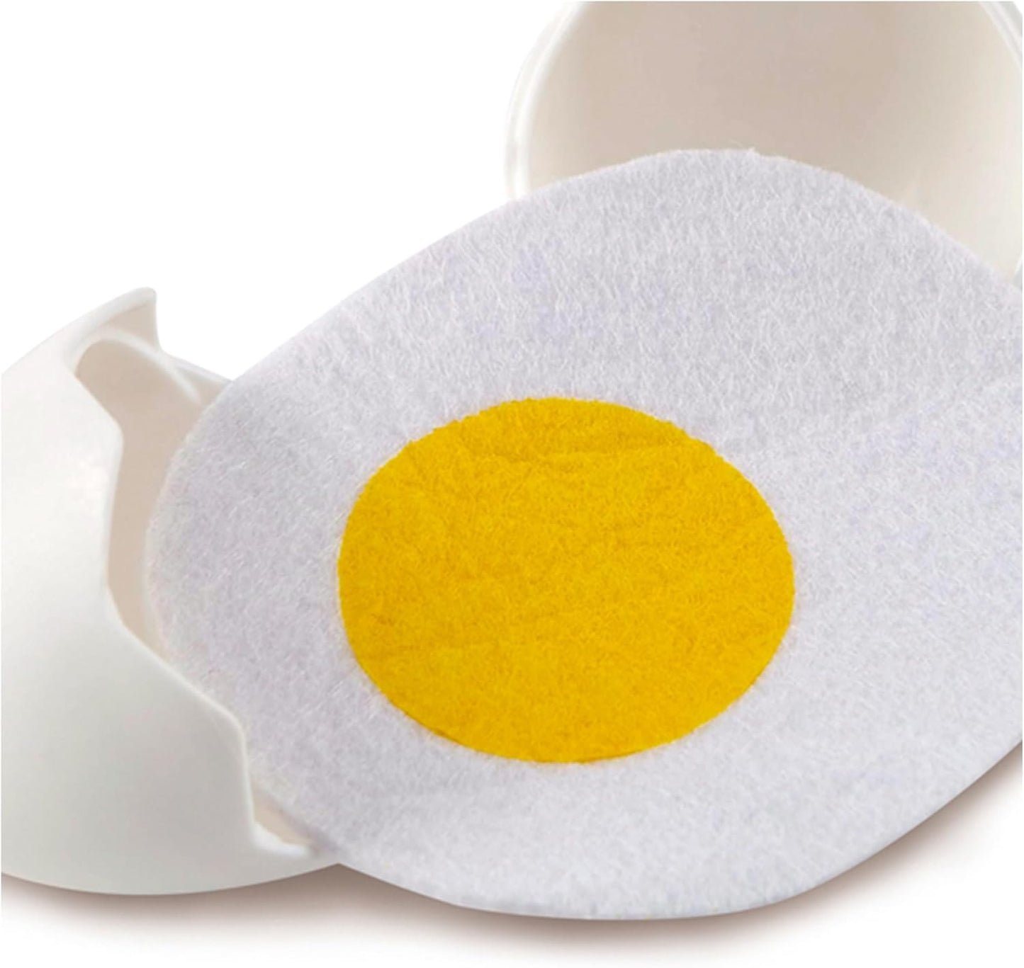 Egg Carton | 3 Hard-Boiled Eggs with Easy-Peel Shell & 3 Fried, Wooden Realistic Educational Toy for Children 3+, White and Yellow (E3156)