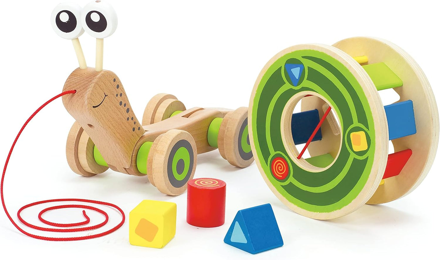 Walk-A-Long Snail Toddler Wooden Pull Toy