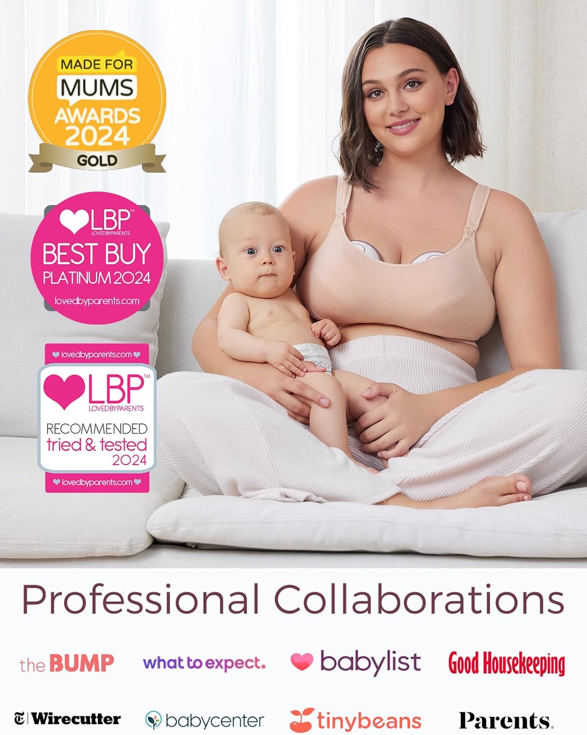 Breast Pump Hands Free Mobile Style | M6, Wearable Breastfeeding Pump Ideal Rhythm for More Milk, Doublefit Flange More Fit & Discreet with 3 Modes & 9 Levels, 24Mm (Cozy Red, 2 Count)