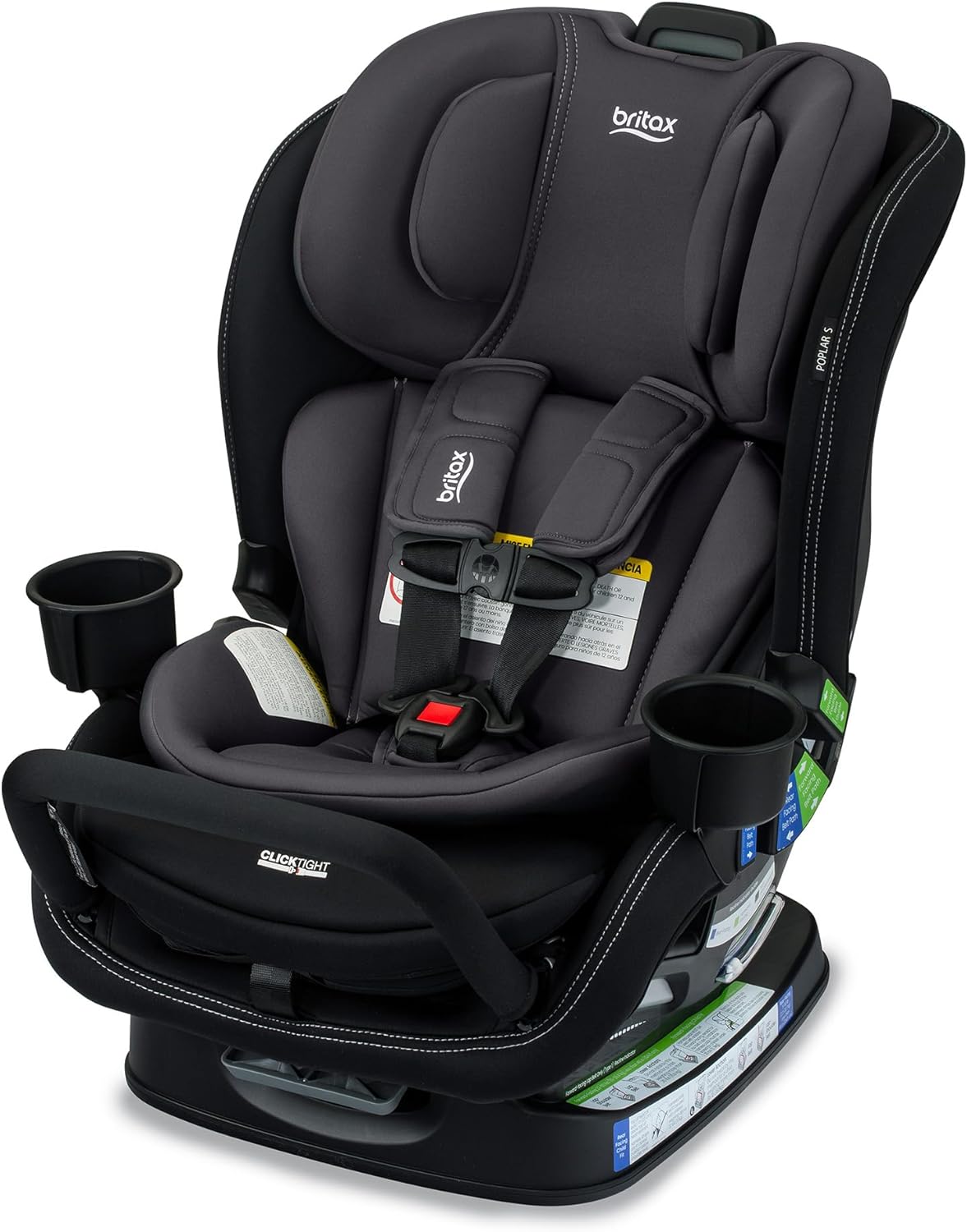 Poplar S Convertible Car Seat, 2-In-1 Design with Clicktight Technology, Stone Onyx