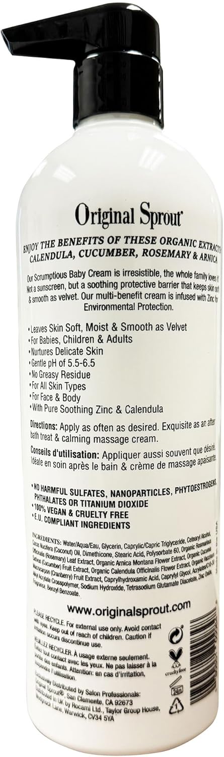 Natural Family Collection Scrumptious Baby Cream with Pure Soothing Moisture (For Babies & Up), 12 Ounces