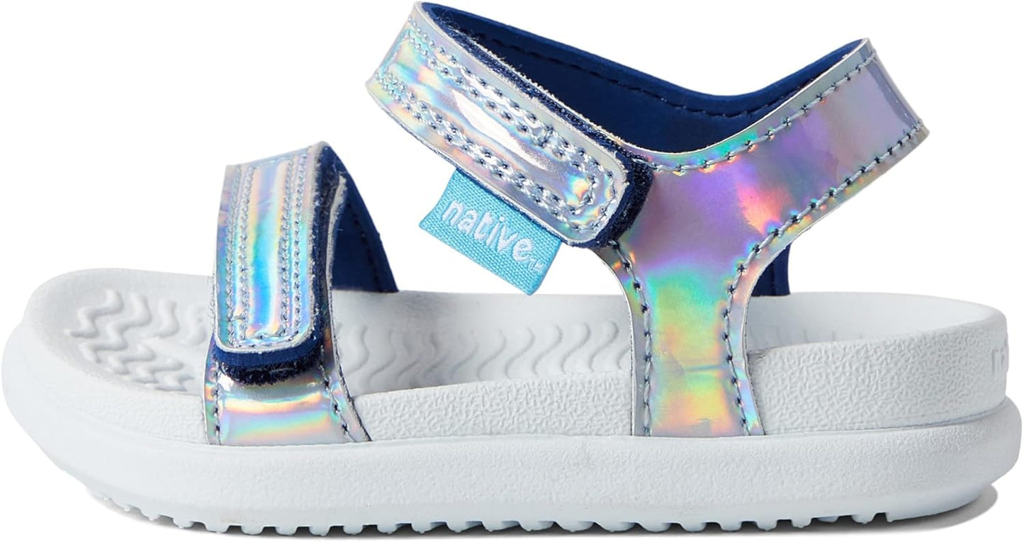 Kids Charley Hologram (Toddler) Flat Sandals for Kids - Metallic Synthetic Upper, Man Made Outsole, and round Toe
