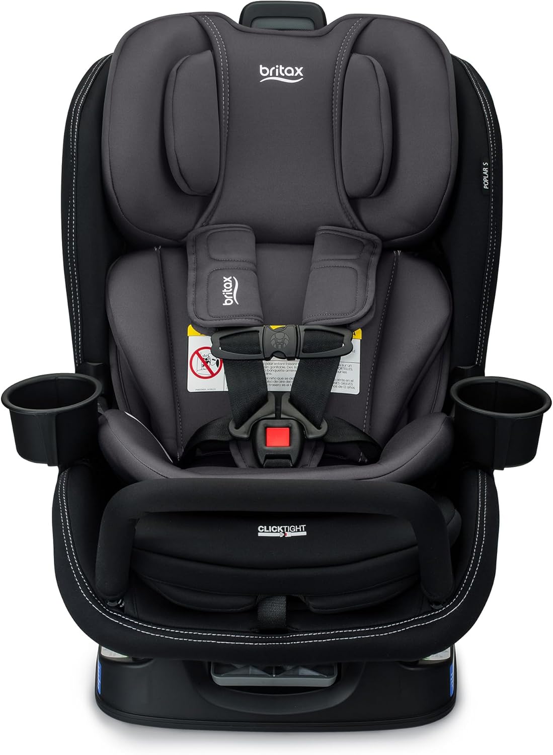 Poplar S Convertible Car Seat, 2-In-1 Design with Clicktight Technology, Stone Onyx