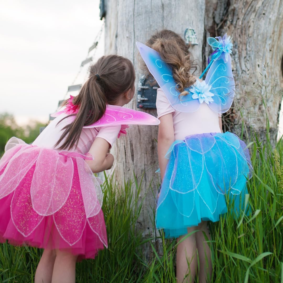 41325, Fancy Flutter Skirt with Wings & Wand, Pink, US Size 4-7
