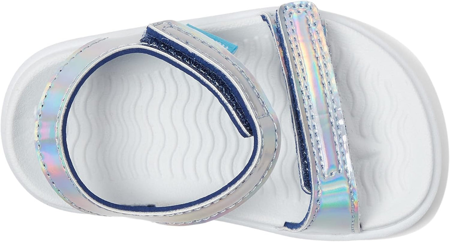 Kids Charley Hologram (Toddler) Flat Sandals for Kids - Metallic Synthetic Upper, Man Made Outsole, and round Toe