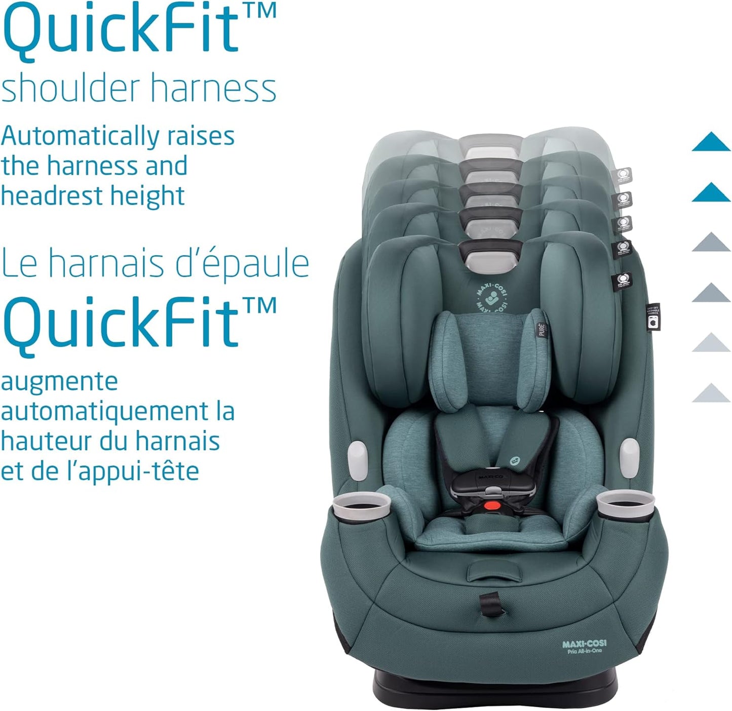 Pria All-In-One Car Seat, 3In1, Convertible from Infant to Toddler, Rear and Forward Facing, Booster Mode, Washable Seat Cover, Essential Green