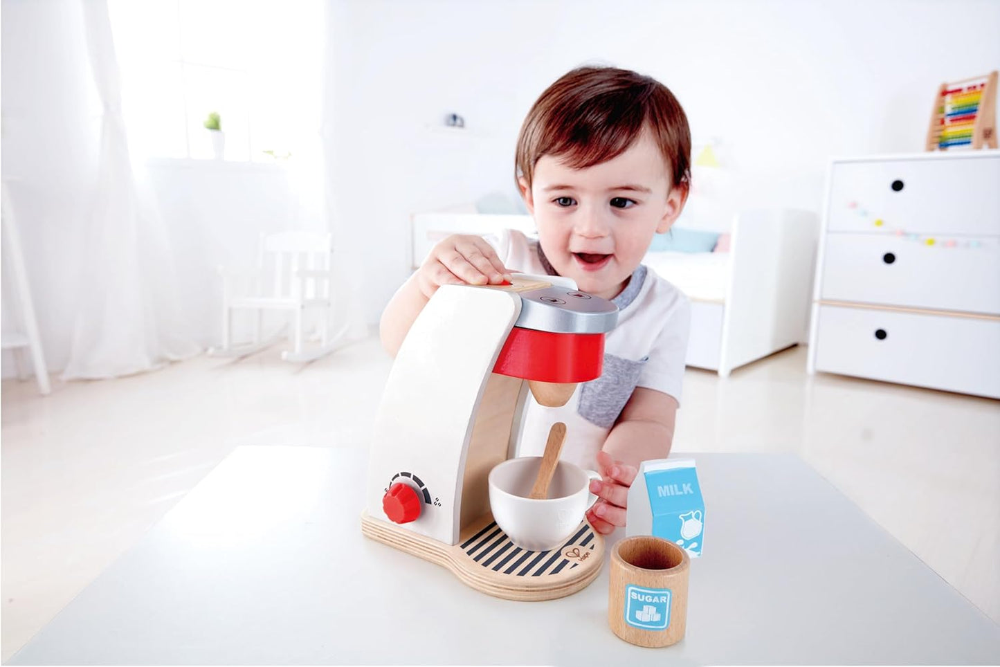 International International My Coffee Machine Wooden Play Kitchen Set with Accessories (White)