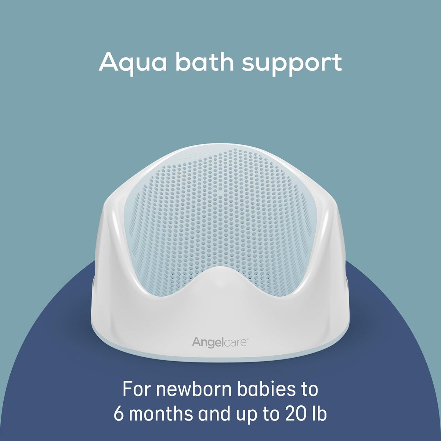 Baby Bath Support, Aqua, for Babies Less than 6 Months of Age, Made in Canada