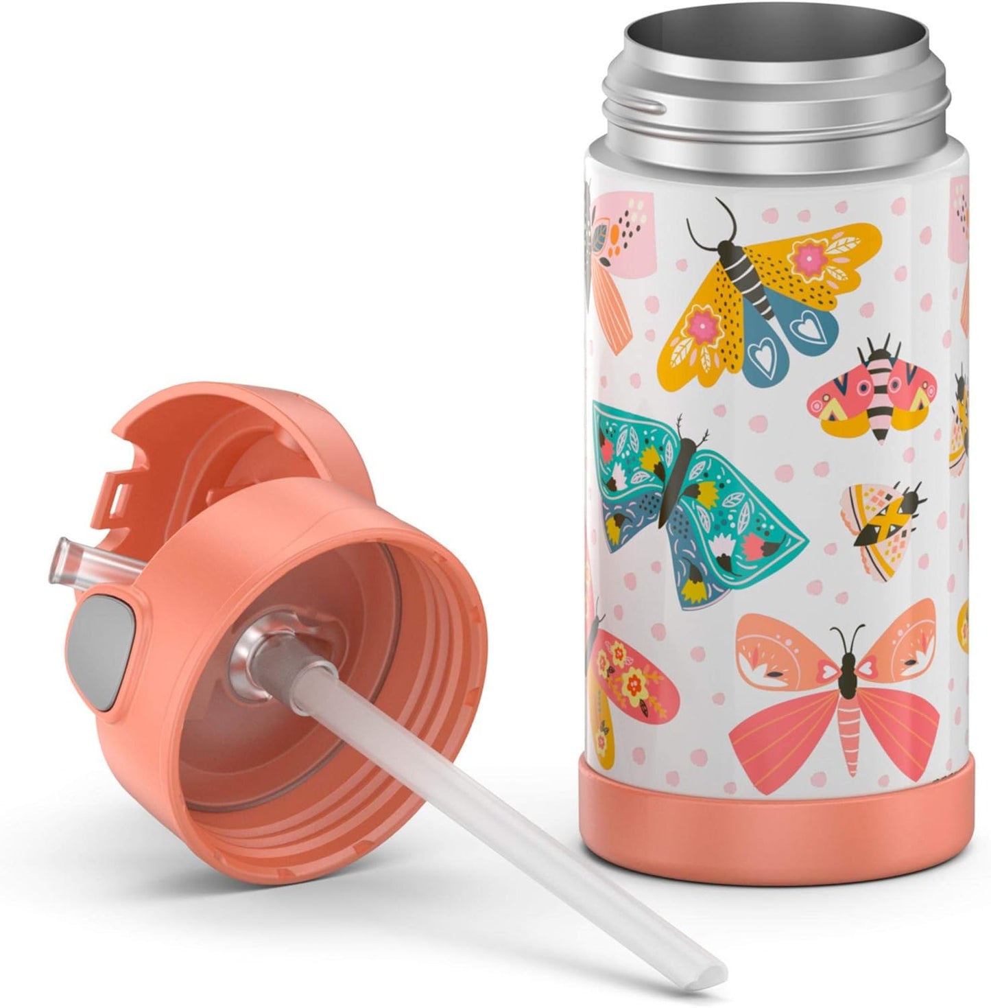 FUNTAINER 12 Ounce Stainless Steel Kids Bottle, Pastel Delight
