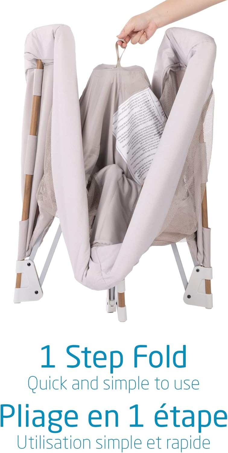 Swift Playard, Playpen with 3-In-1 (Newborn Bassinet, Toddler, Play), Portable, Ultra Comfort, 1 Step Fold, Travel Bag Included, Horizon Sand