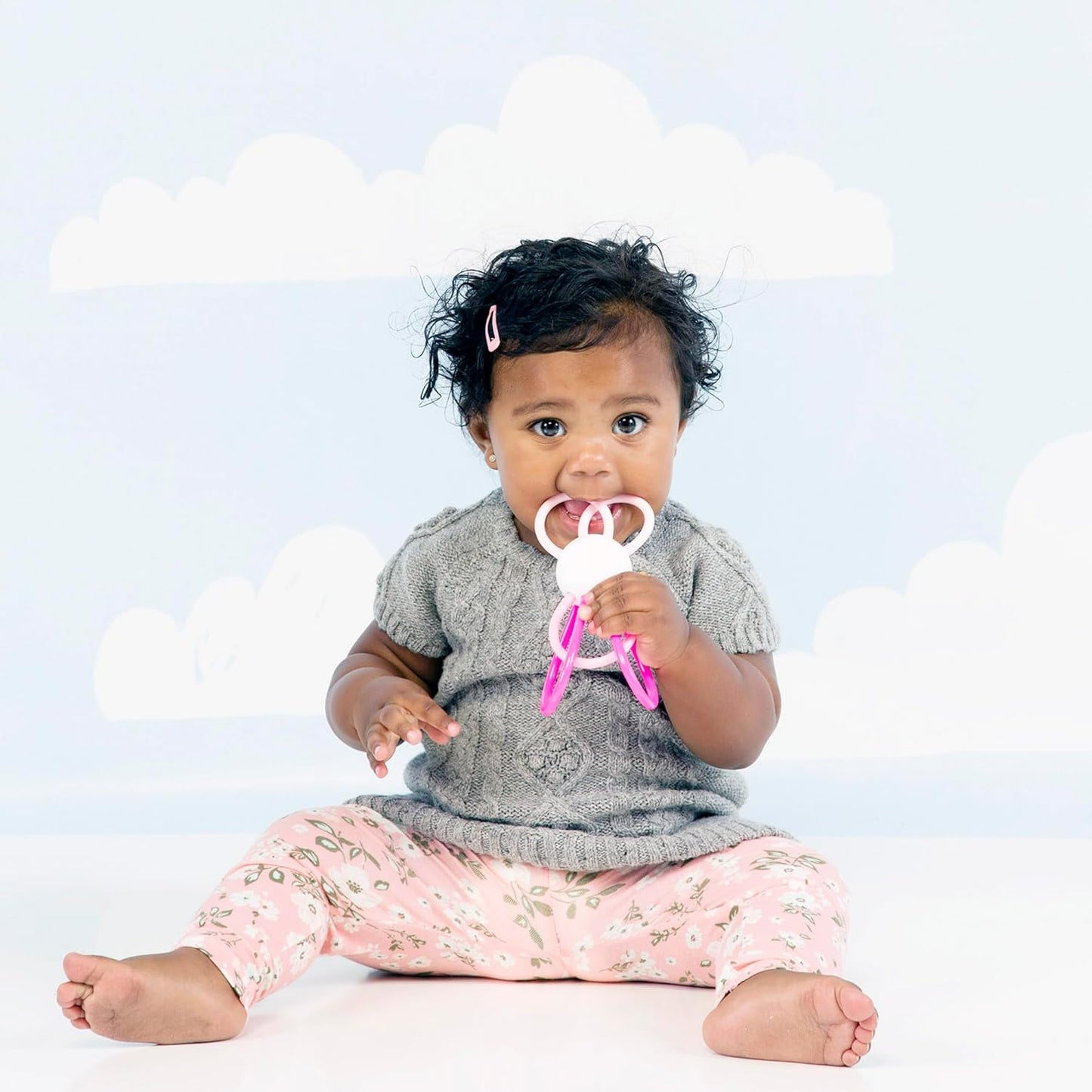 Zoo Animal Winkel Bunny Rabbit Multicolor Rattle & Sensory Teether for Baby and Toddler