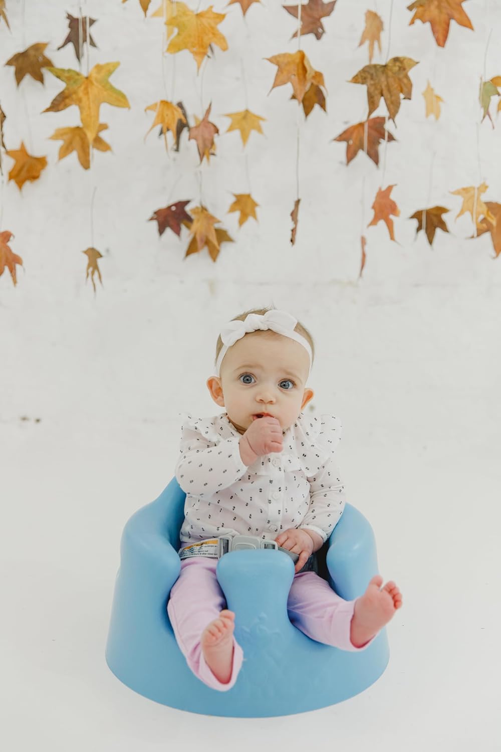 Baby Floor Seat, Portable Infant Sit up Activity and Eating Chair Baby Infant Soft Foam Comfortable Floor Seat with 3 Point Adjustable Harness, Powder Blue