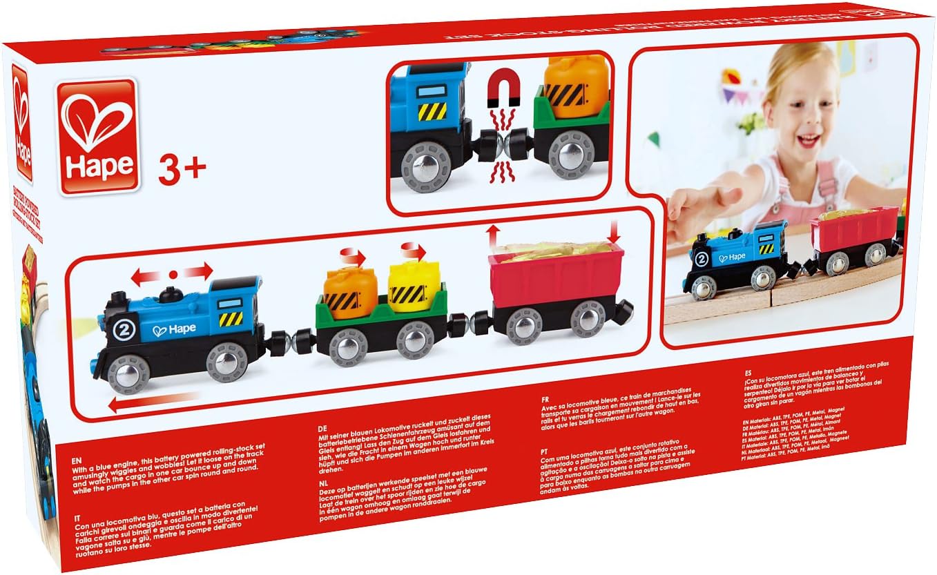 E3721 Kids Wooden Railway on the Go Engine Set Toy